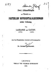 book Zwei Abhandlungen zur Theorie der Partiellen Differentialgleichungen Erster Ordnung (1772, 1819)