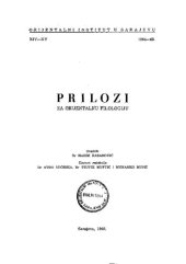 book Prilozi za orijentalnu filologiju