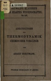 book Abhandlungen zur Thermodynamik chemischer Vorgänge