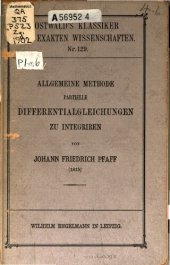 book Allgemeine Methode Partielle Differentialgleichungen zu integrieren (1815)