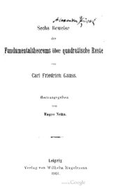 book Sechs Beweise des Fundamentaltheorems über quadratische Reste