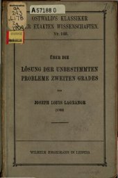 book Über die Lösung der unbestimmten Probleme zweiten Grades (1768)