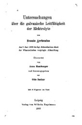 book Untersuchungen über die galvanische Leitfähigkeit der Elektrolyte (1883)