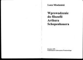 book Wprowadzenie do filozofii Arthura Schopenhauera