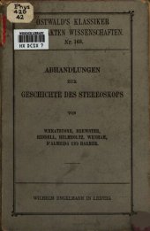 book Abhandlungen zur Geschichte des Stereoskops von Wheatstone, Brewster, Riddell, Helmholtz, Wenham, d'Almeida und Harmer