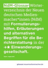 book NdM-Glossar - Wörterverzeichnis der Neuen deutschen Medienmacher*innen