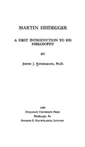 book Martin Heidegger: a First Introduction to his Philosophy