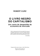 book O livro negro do capitalismo. Um canto de despedida da economia de mercado