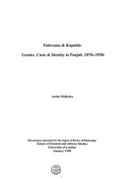 book Pativratas and Kupattis - gender, caste and identity in Punjab, c.1870s-1920s