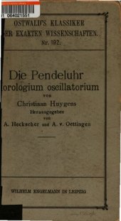 book Die Pendelurh (Horologium oscillatorum)