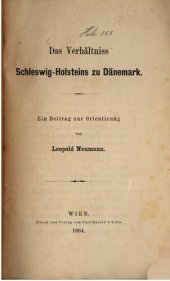 book Das Verhältnis Schleswig-Holsteins zu Dänemark : Ein Beitrag zur Orientierung