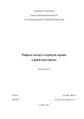 book Podpora rozvoje evropských regionů a jejich konvergence. Disertační práce