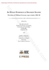 book An Otago Storeman in Solomon Islands: The diary of William Crossan, copra trader, 1885–86