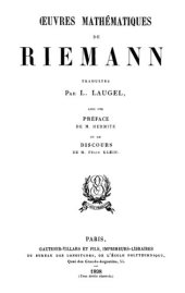 book Oeuvres mathématiques de Riemann