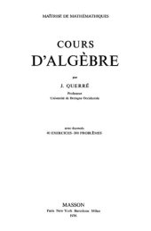 book Cours d'algèbre