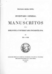 book Inventario general de manuscritos de la Biblioteca Universitaria de Barcelona, II 501 a 1000