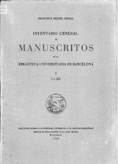 book Inventario general de manuscritos de la Biblioteca Universitaria de Barcelona, I 1 a 500