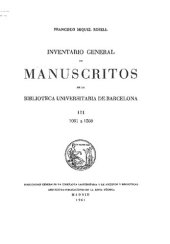 book Inventario general de manuscritos de la Biblioteca Universitaria de Barcelona, III 1001 a 1500