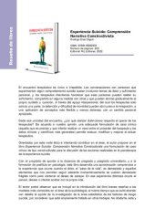 book Experiencia Suicida: Comprensión Narrativa Constructivista