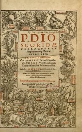 book P. Dioscoridae Pharmacorum simplicium reique medicae libri VIII