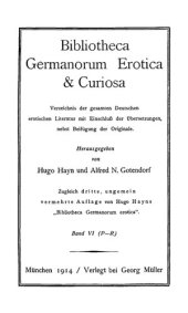 book Bibliotheca Germanorum, Erotica & Curiosa 6 : P-R