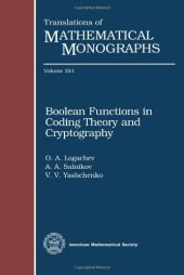 book Boolean Functions in Coding Theory and Cryptography (Translations of Mathematical Monographs)