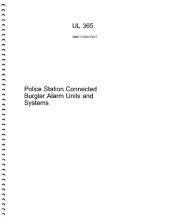 book ul 365 – Police Station Connected Burglar Alarm Units and Systems