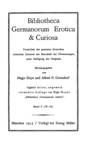 book Bibliotheca Germanorum, Erotica & Curiosa 5 : M-O