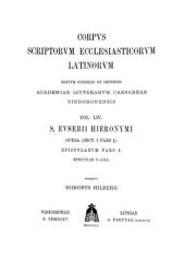 book S. Eusebii Hieronymi opera. Epistulae I-CXX