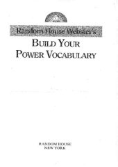 book Random House Webster’s Build Your Power Vocabulary (Properly Bookmarked)