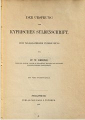 book Der Ursprung der kyprischen Silbenschrift : Eine paläographische Untersuchung