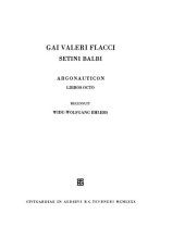 book Gai Valeri Flacci Setini Balbi Argonauticon libros octo