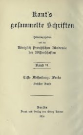 book Werke / Die Religion innerhalb der Grenzen der bloßen Vernunft ; Die Metaphysik der Sitten