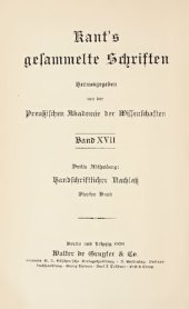 book Hansschriftlicher Nachlaß / Metaphysik : Erster Teil