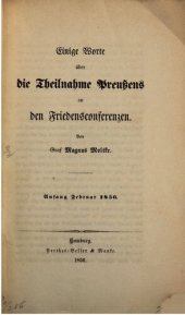 book Einige Worte über die Teilnahme Preußens an den Friedenskonferenzen