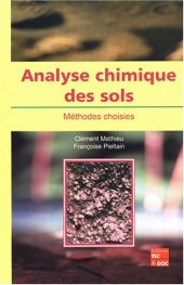 book Analyse chimique des sols - méthodes choisies
