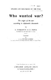 book Who wanted war? The origin of the war according to diplomatic documents