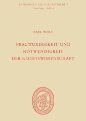 book Fragwürdigkeit und Notwendigkeit der Rechtswissenschaft