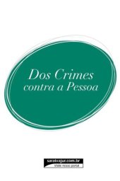 book Dos Crimes contra a Pessoa - Vol. 8