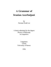 book A Grammar of Iranian Azerbaijani