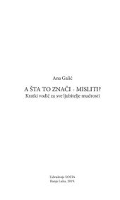 book A ŠTA TO ZNAČI MISLITI: Kratki vodič za sve ljubitelje mudrosti