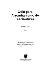 book Guia para arrombamento de fechaduras (lockpick)