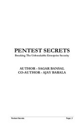 book Pentest Secrets: breaking the unbreakable Enterprise Security