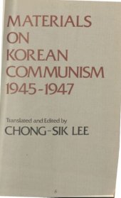 book Materials on Korean communism, 1945-1947