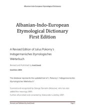 book Albanian-Indo-European Etymological Dictionary