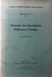 book Glossaire des Inscriptions Pehlevies et Parthes