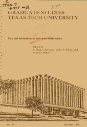 book Men and Institutions in American Mathematics