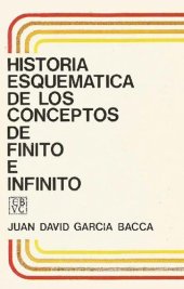 book Historia esquemática de los conceptos de finito e infinito