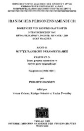 book Iranisches Personennamenbuch III: Noms propres sassanides en moyen-perse epigraphique. Supplement (1986-2001)