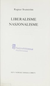 book Liberalisme  Nasjonalisme